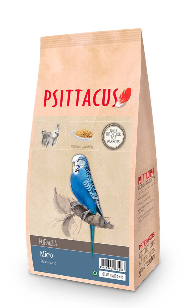 PELLET MICRO 1KG Neophemas, Ninfas, Periquito de rabadilla roja, Periquito ondulado