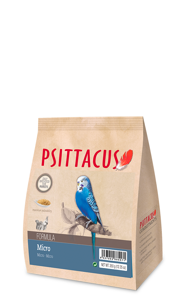 PELLET MICRO 350 gr Neophemas, Ninfas, Periquito de rabadilla roja, Periquito ondulado