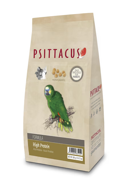 PELLET ALTA PROTEÍNA 800gr Amazonas, Cacatúas, Cacatúas blancas, Cotorras de collar, Loro cabeciazul