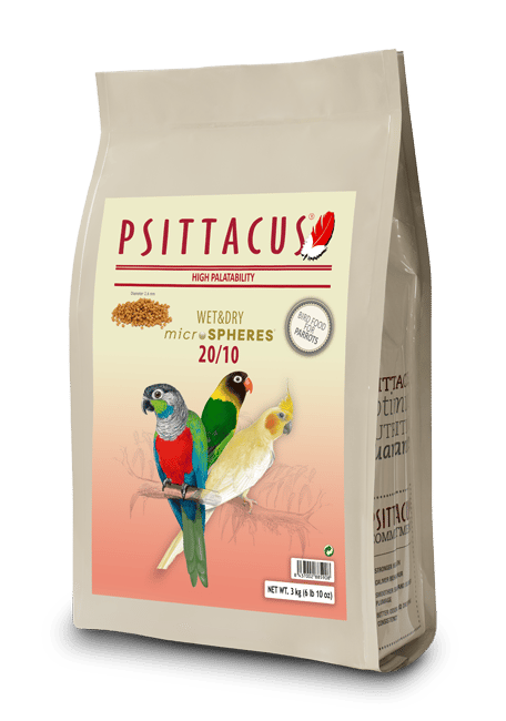Envase Psittacus Wet & Dry Microspheres 20/10 de 3 kg