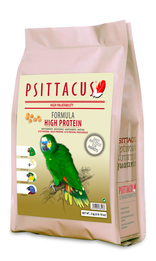 PELLET ALTA PROTEÍNA 3KG      Amazonas, Cacatúas, Cacatúas blancas, Cotorras de collar, Loro cabeciazul