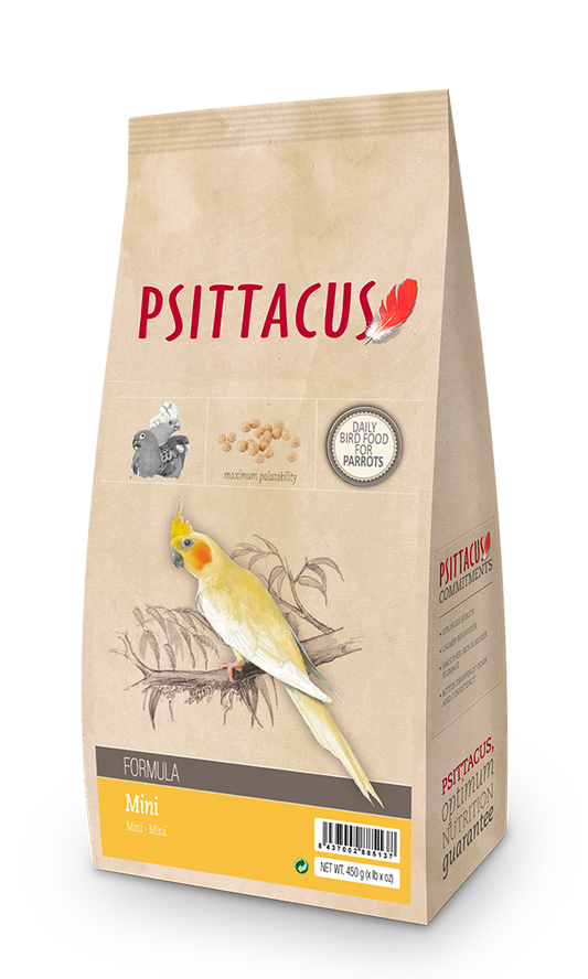 PELLET MINI 450 GR Cacatúa galah, Cotorra del sol, Ninfas, Rosellas