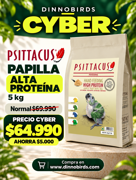 Oferta Cyber de papilla Psittacus alta proteína de 5 kg a $64.990