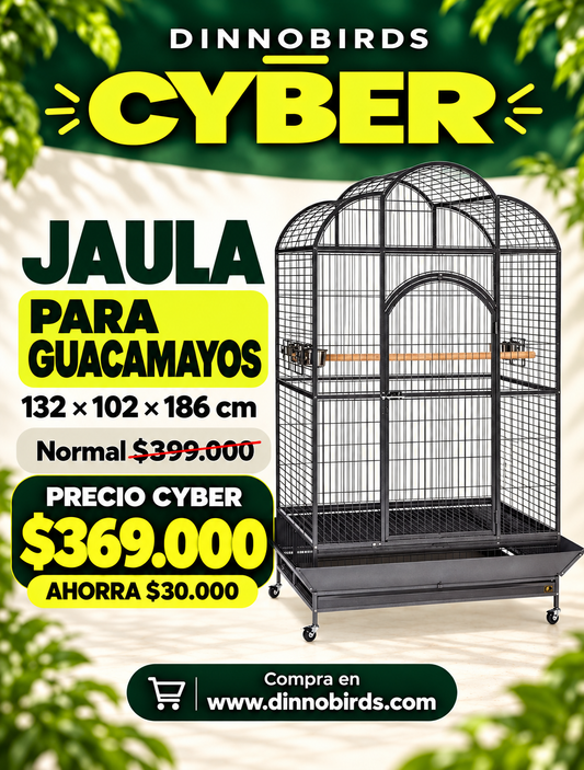Jaula para guacamayos Medidas: 132 x 102 x 186 cms