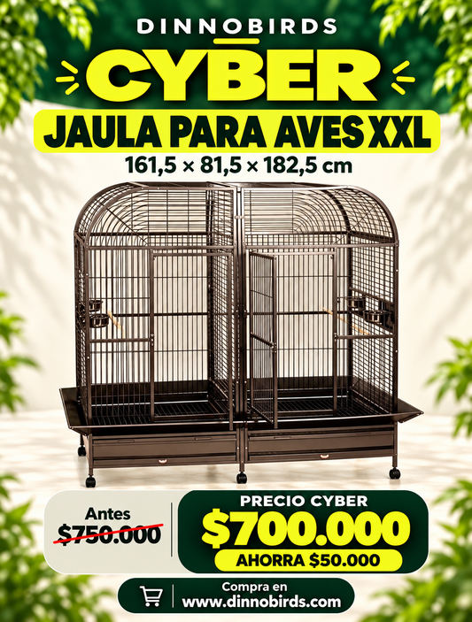 Jaula para aves XXL Medidas: 161,5 x 81,5 x 182,5 cms