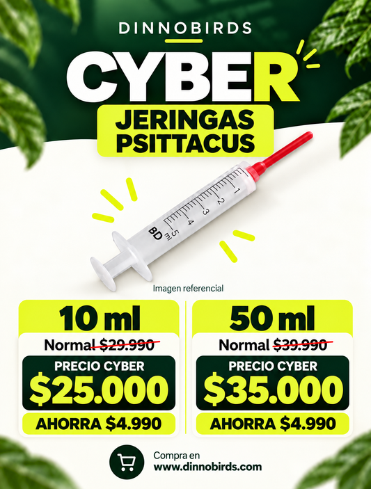 Oferta Cyber jeringas Psittacus, formato 50 ml a $35.000