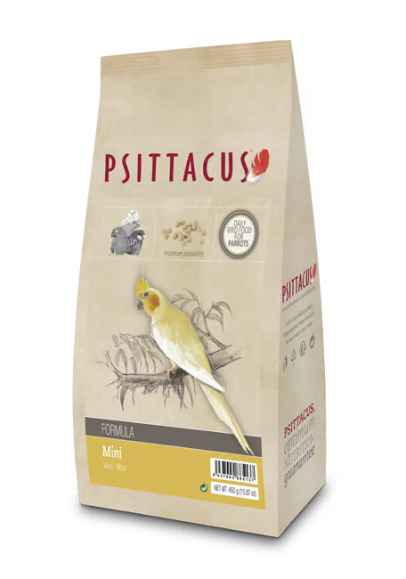 PELLET MINI 450 GR Cacatúa galah, Cotorra del sol, Ninfas, Rosellas